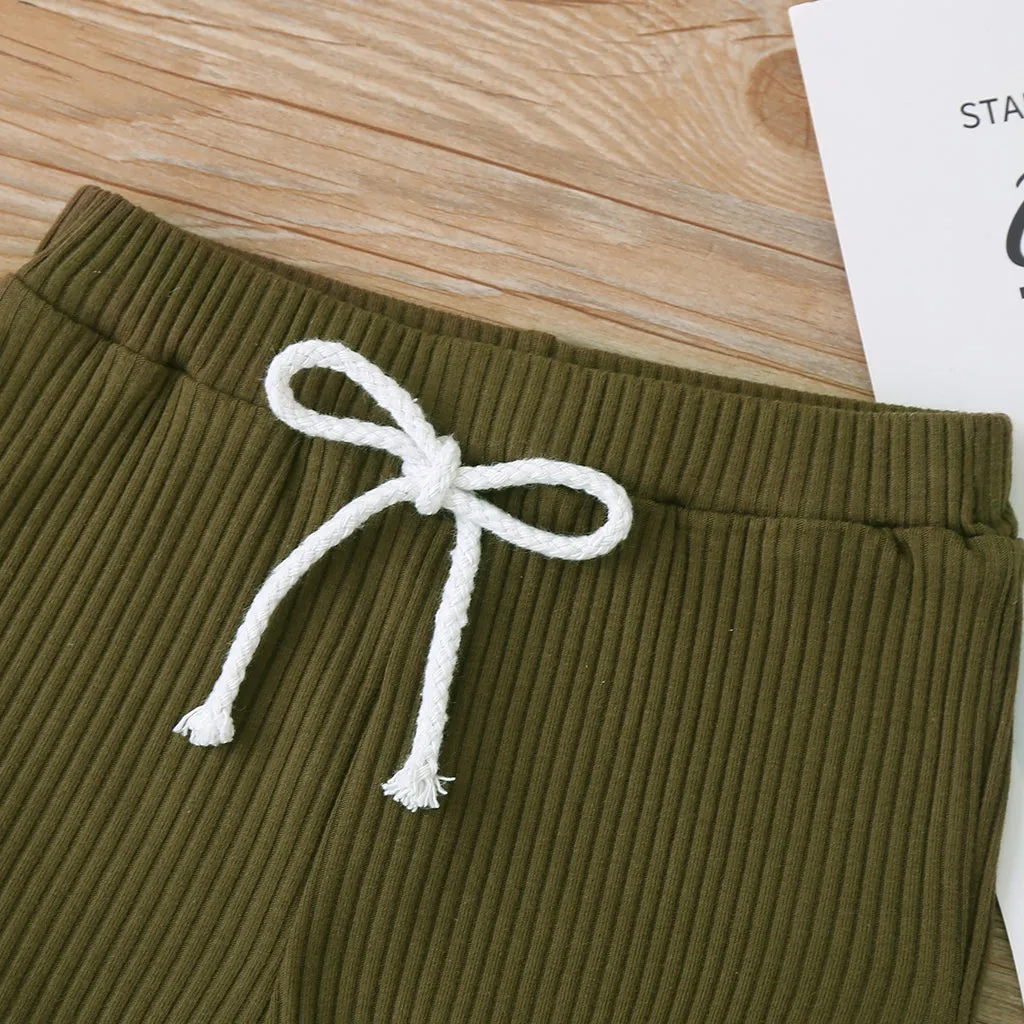 2pcs Baby Boy/Girl 95% Cotton Ribbed Short-sleeve Button Up Top and Shorts Set