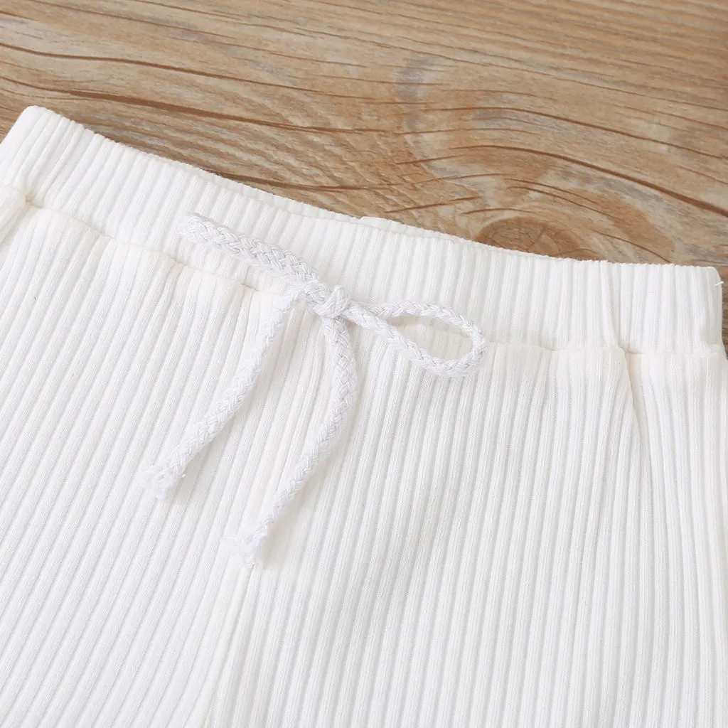 2pcs Baby Boy/Girl 95% Cotton Ribbed Short-sleeve Button Up Top and Shorts Set