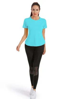 4POSE Women's Summer Round Neck Quick Dry Stretch Sport Tee
