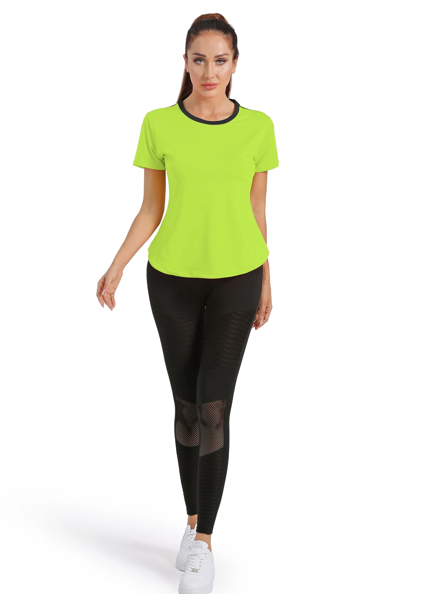 4POSE Women's Summer Round Neck Quick Dry Stretch Sport Tee