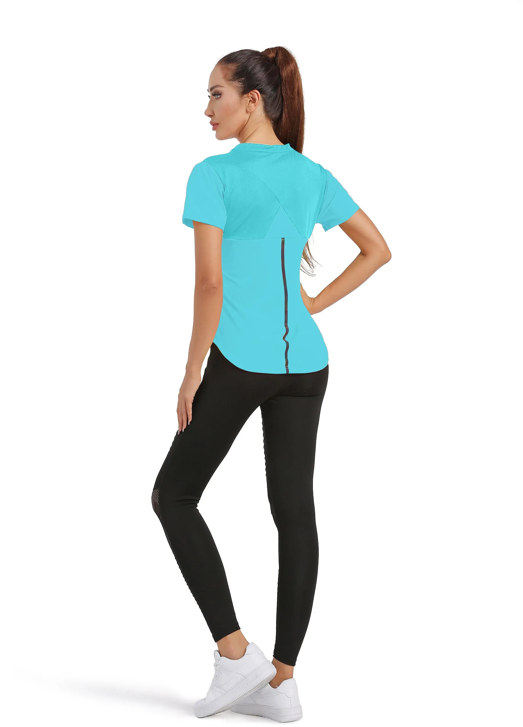 4POSE Women's Summer Round Neck Quick Dry Stretch Sport Tee