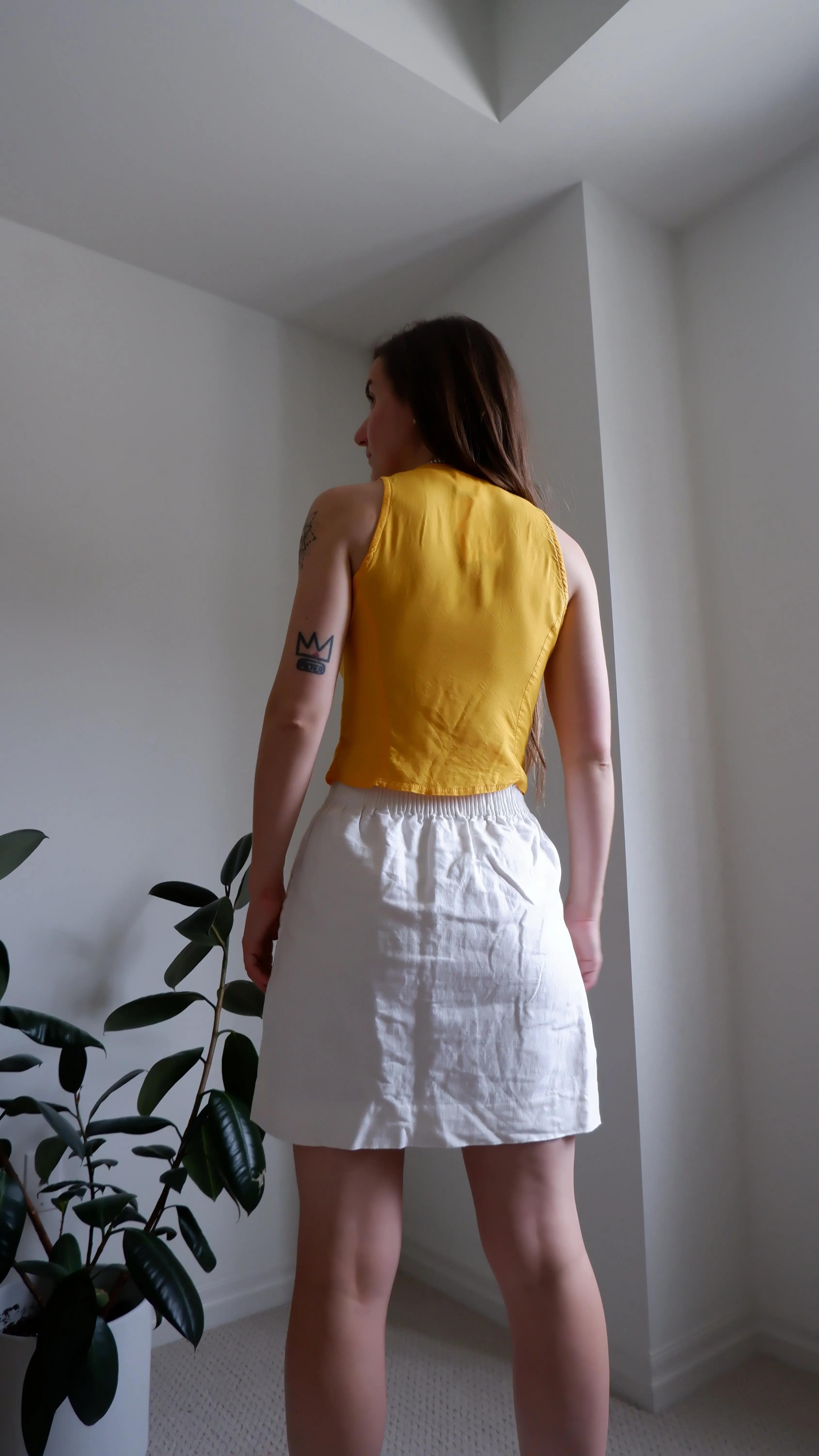 90s Sunshine Cropped Vest-Style Top - XS