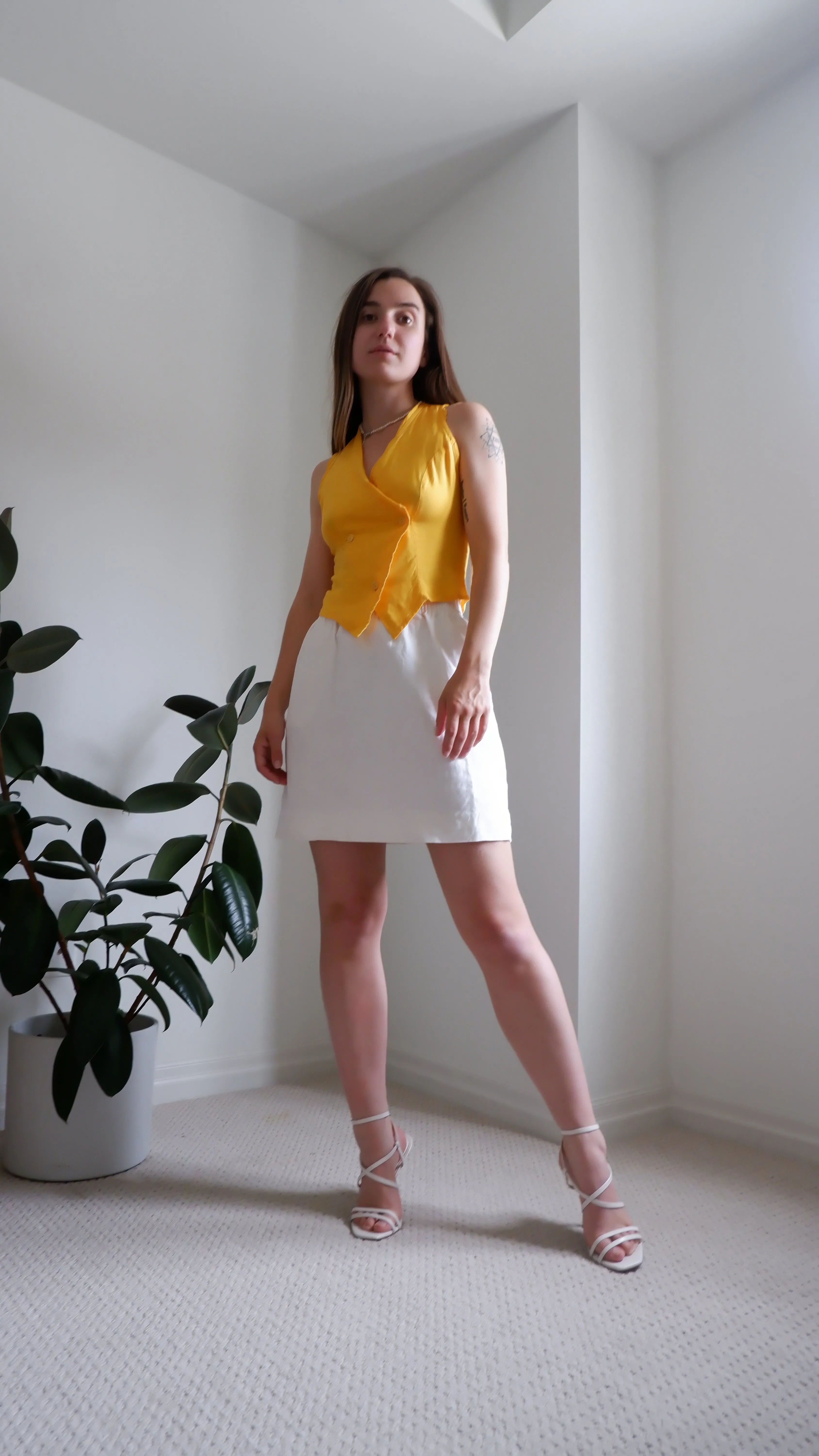 90s Sunshine Cropped Vest-Style Top - XS