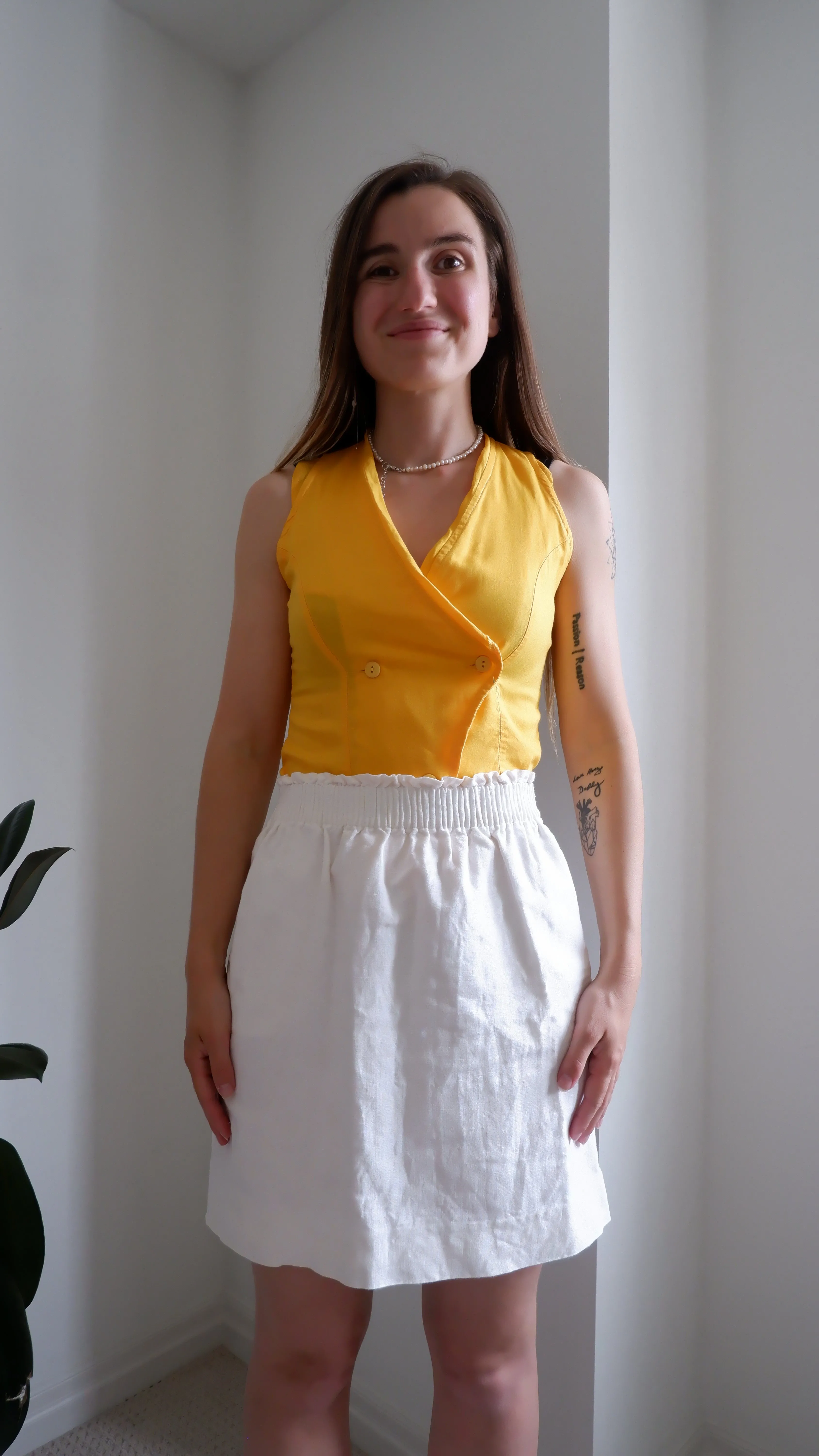 90s Sunshine Cropped Vest-Style Top - XS