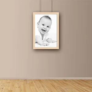 ArtzFolio Smiling Baby | Paper Wall Poster Natural Brown Frame with Acrylic Glass | 9 x 13 inch (23 x 33 cms)