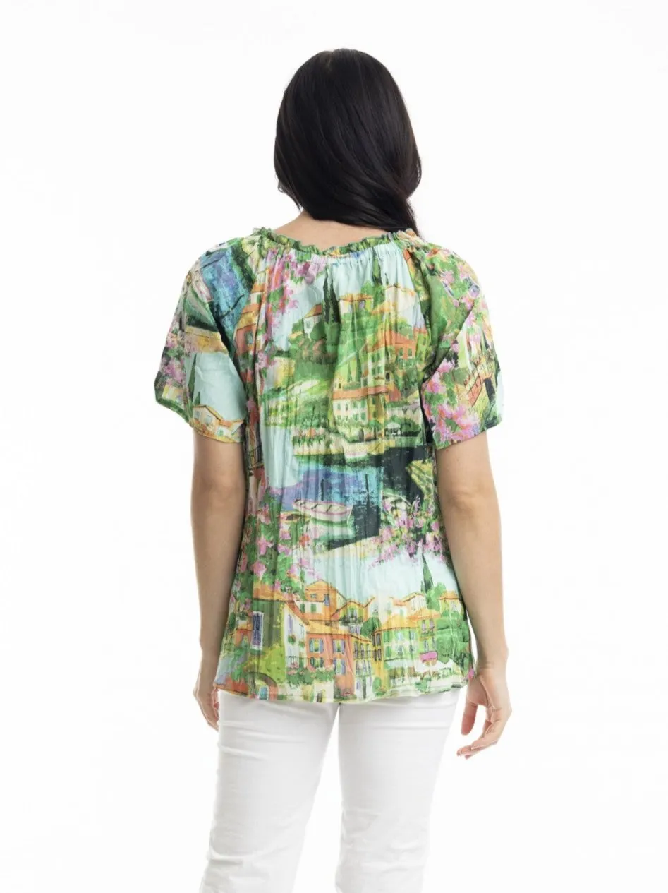Bellagio Top with Frill Neckline