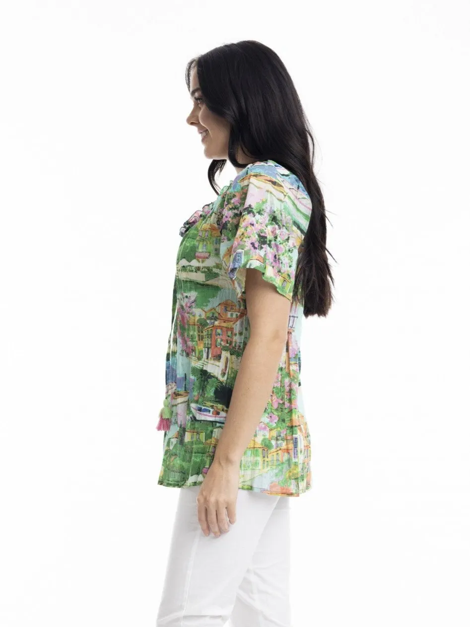 Bellagio Top with Frill Neckline
