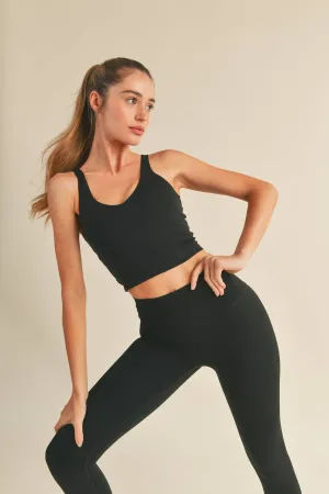 Black Aligned Performance Cropped Tank Top