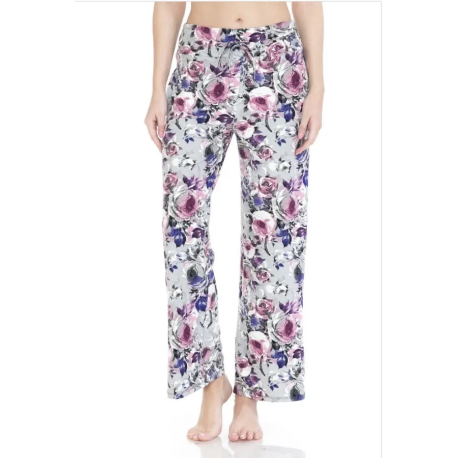 Buttery Soft Lounge / Pyjama Pants - Cool Grey Floral