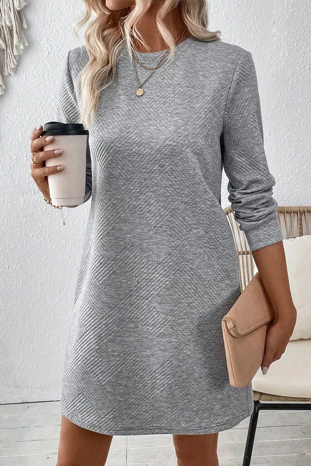 Casual Dress Cotton Linen Dress Shift Dress Midi Dress Cotton Blend Fashion Modern Outdoor Daily Cowl Neck Print Short Sleeve Summer Spring  Regular Fit Gray Polka Dot S M L XL 2XL for Women