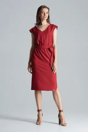 Chic Navy Blue V-Neck Midi Dress with Sensational Side Slit