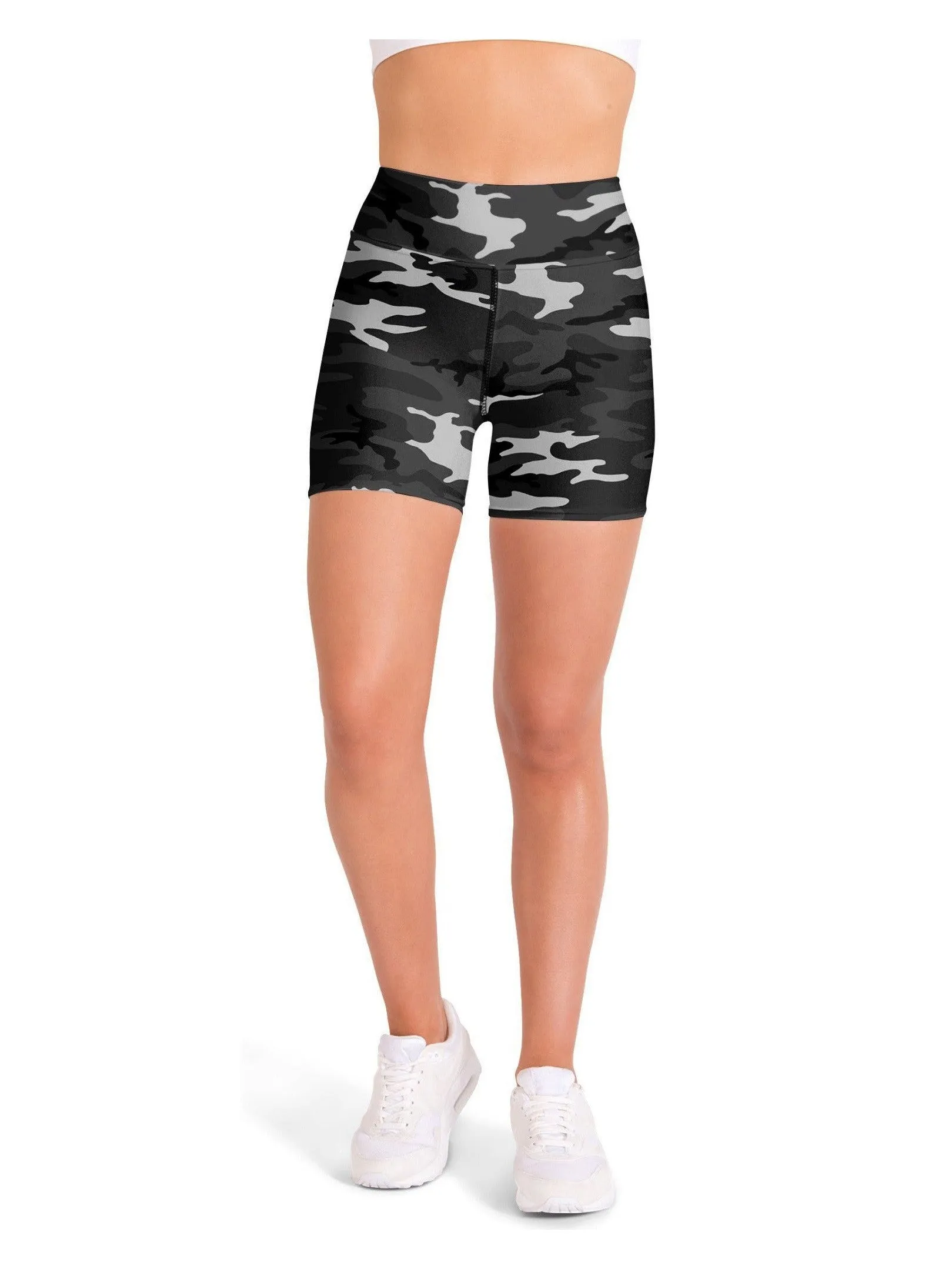 Dark Grey Camo Yoga Shorts