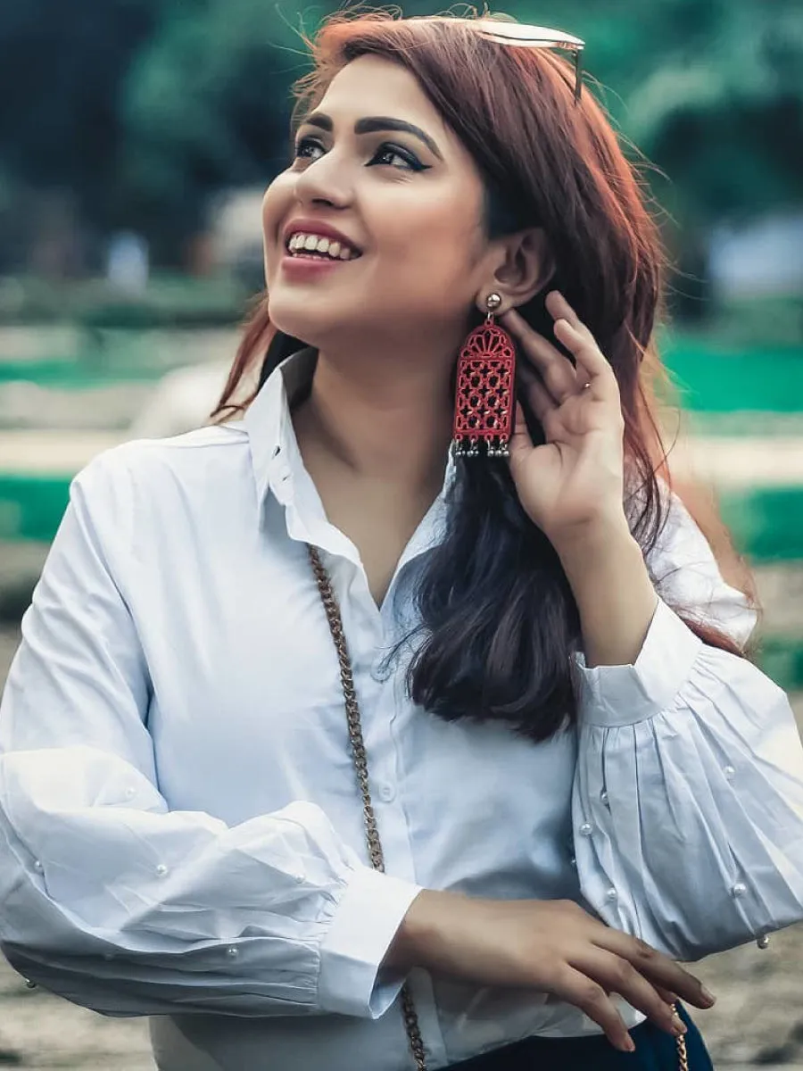Darpan Mirror Hand-painted Earrings