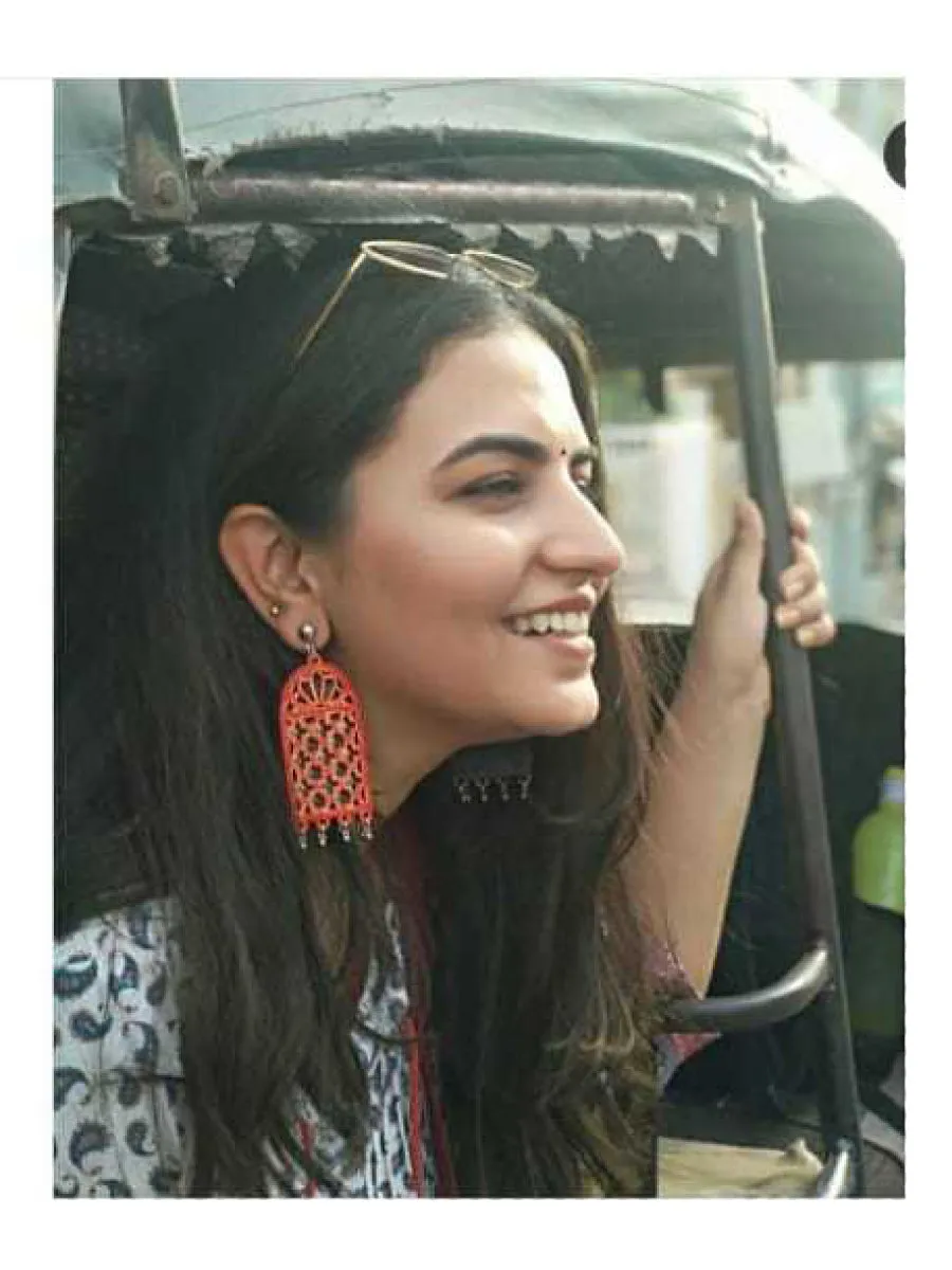 Darpan Mirror Hand-painted Earrings