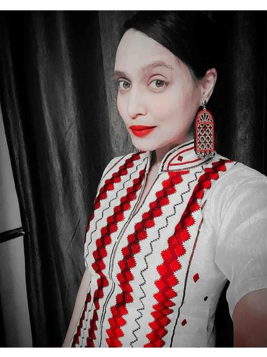 Darpan Mirror Hand-painted Earrings