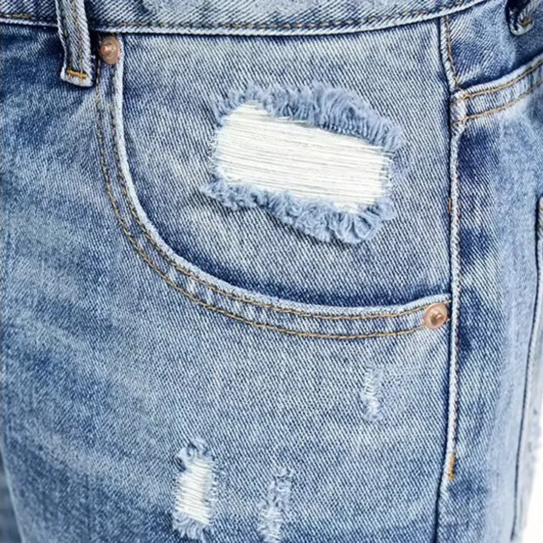 Distressed Denim Shorts