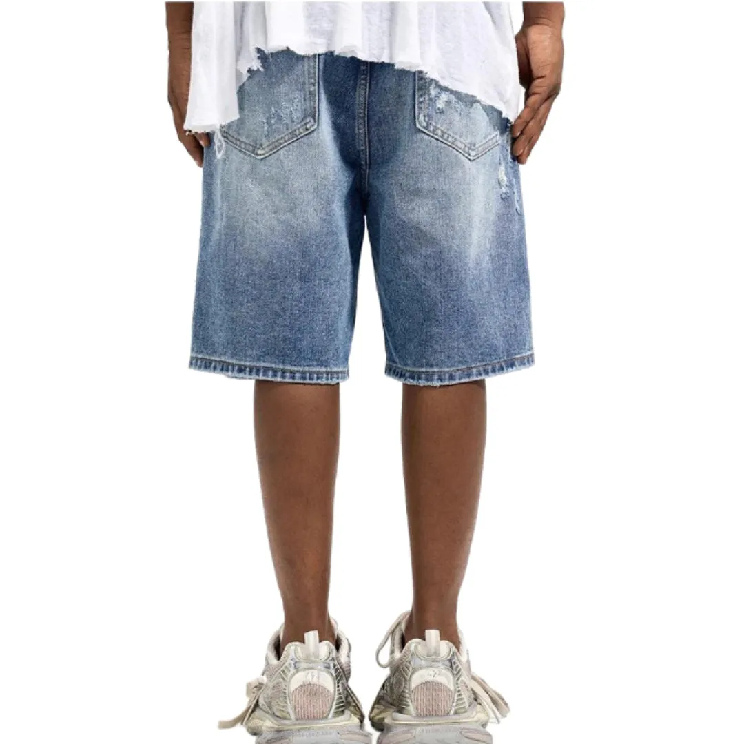 Distressed Denim Shorts