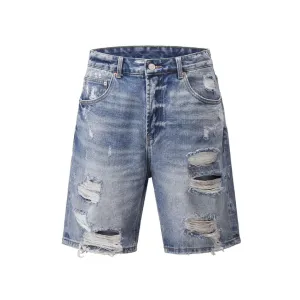 Distressed Denim Shorts