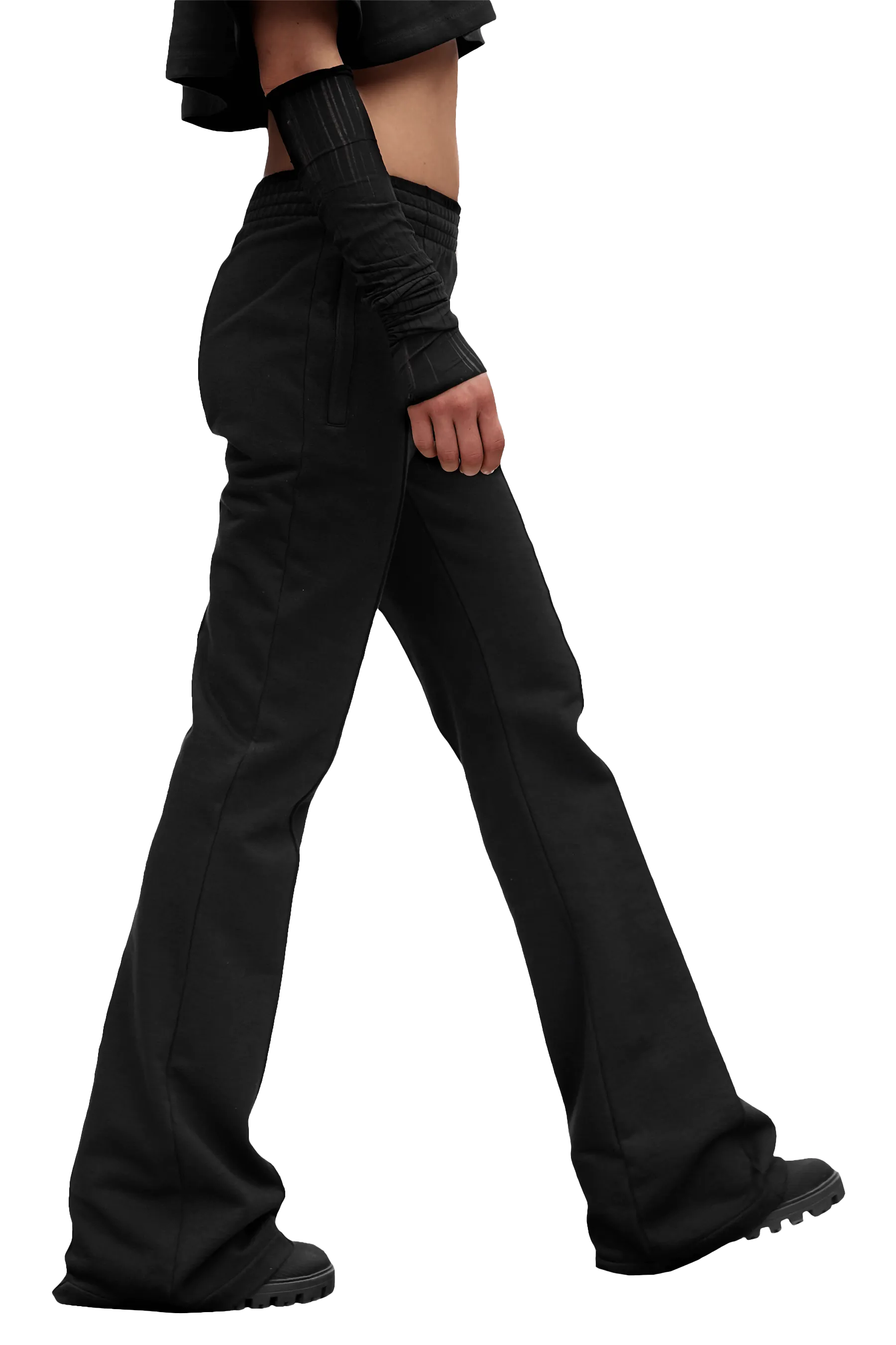 FLARED JOGGERS - Black