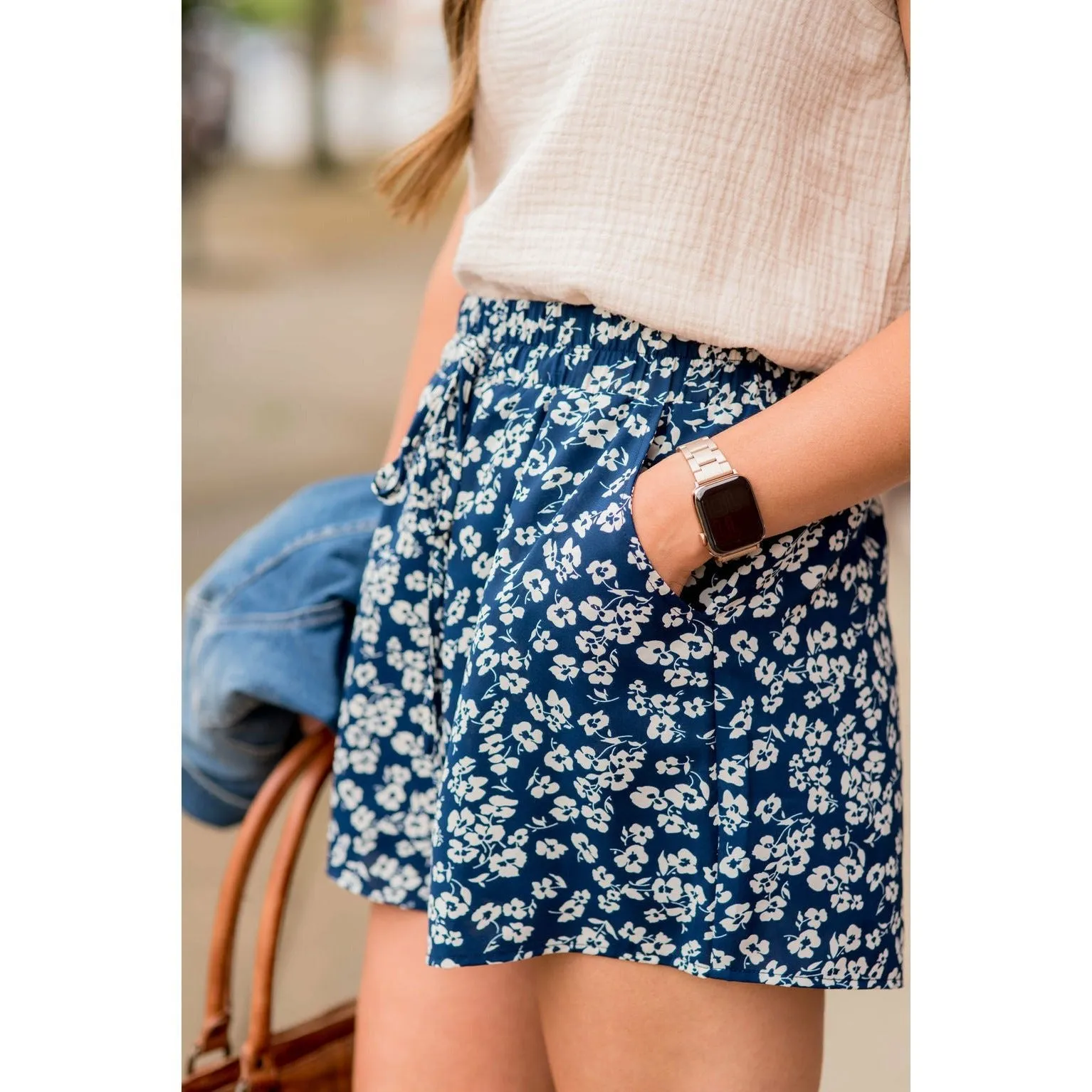 Floral Fun Tie Waist Shorts