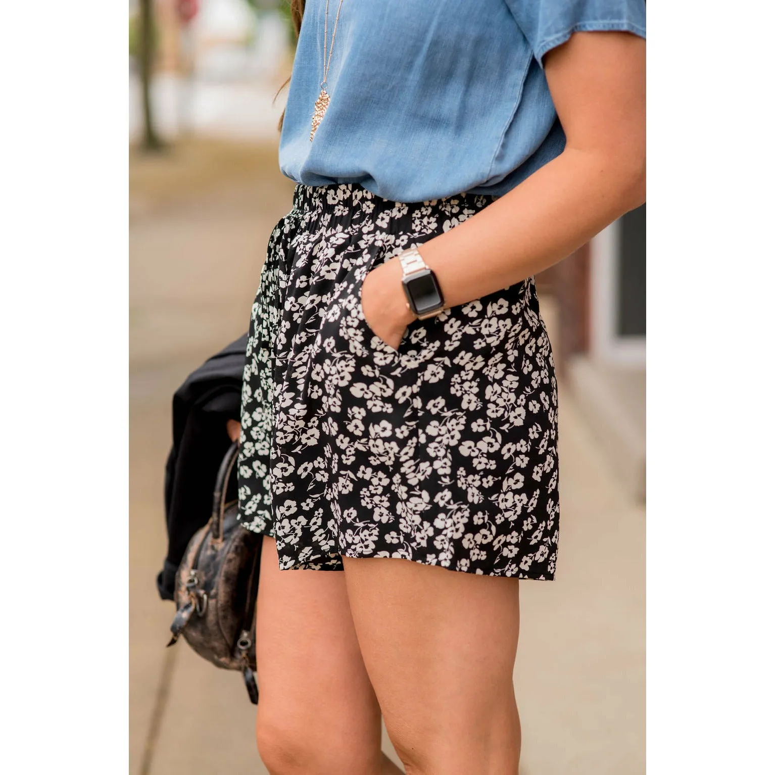 Floral Fun Tie Waist Shorts