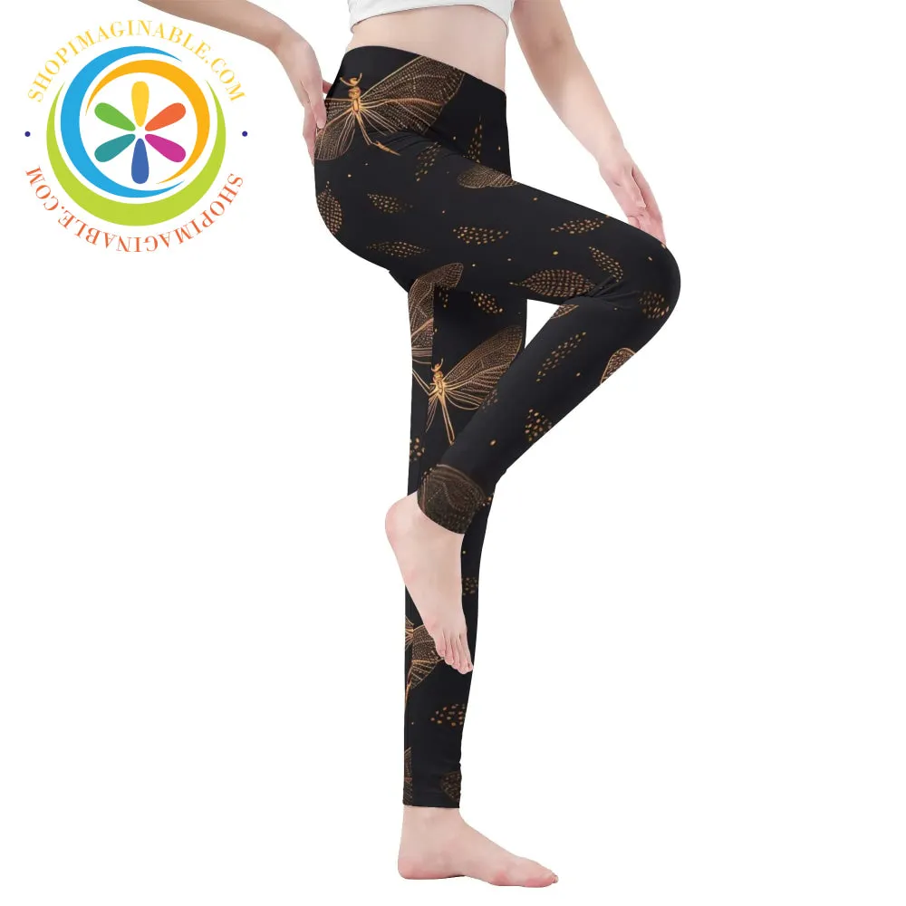 Fly Fly Dragonfly Leggings Yoga Pants