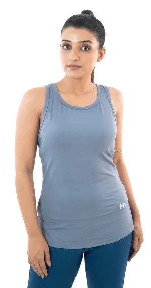 Grey Solid Tank Top