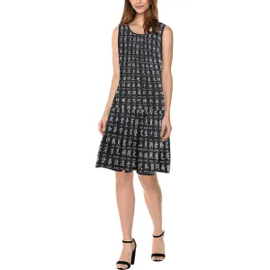 Japanese Kanji Spliced Shift Dress,Casual/Formal,Gift For Her/Mom/Anniversary/Wife/GirlfrAunt/Mom,Birthday,Valentine/Thanksgiving/Halloween
