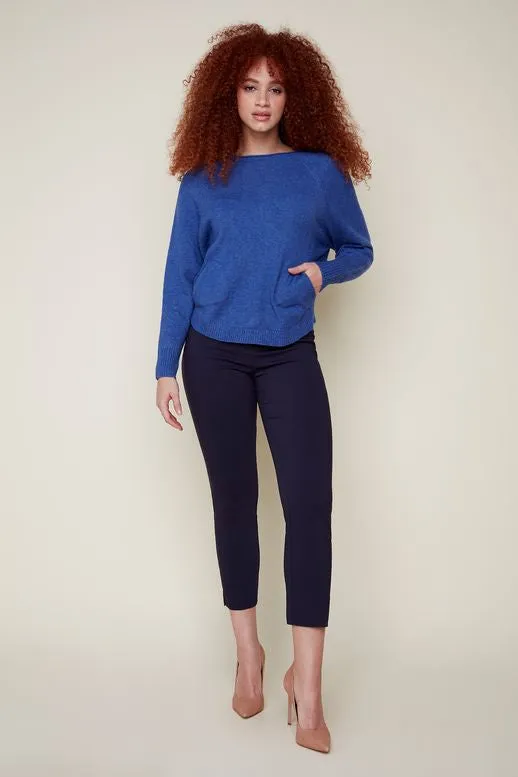 Lapis Heather Button Sweater