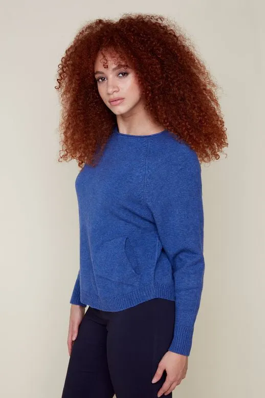 Lapis Heather Button Sweater