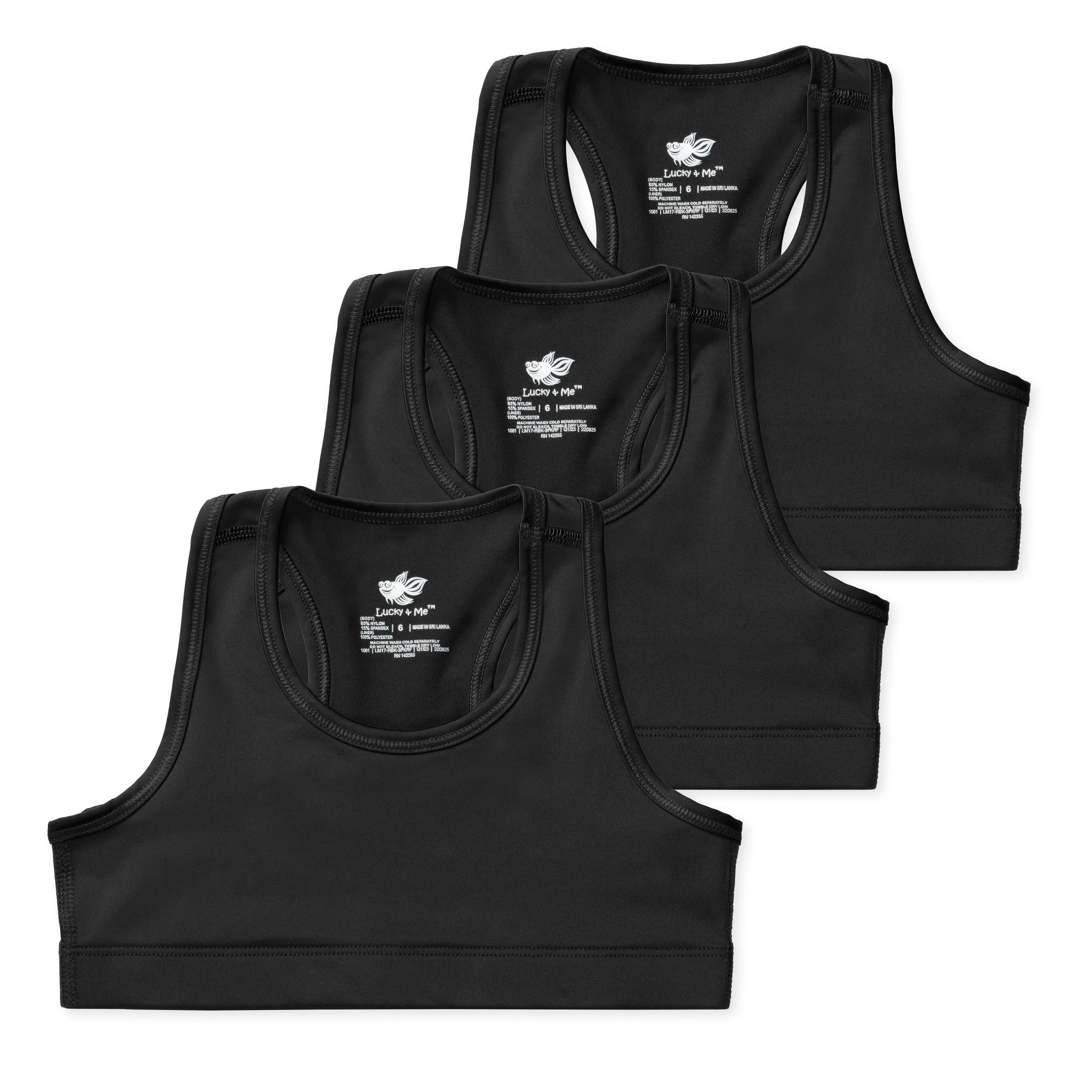 Layla Girls Racerback Cropped Tank (3-Pack)