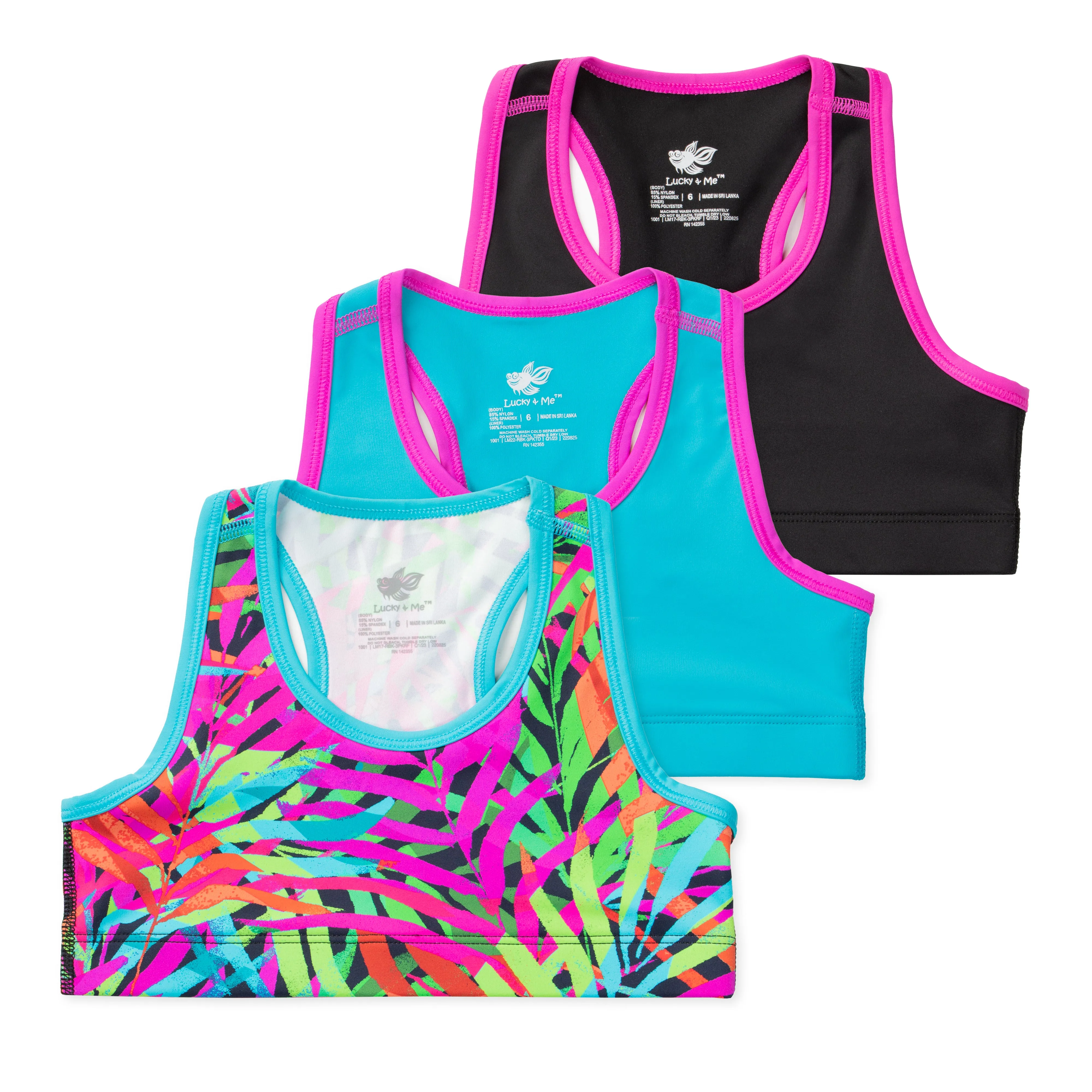 Layla Girls Racerback Cropped Tank (3-Pack)