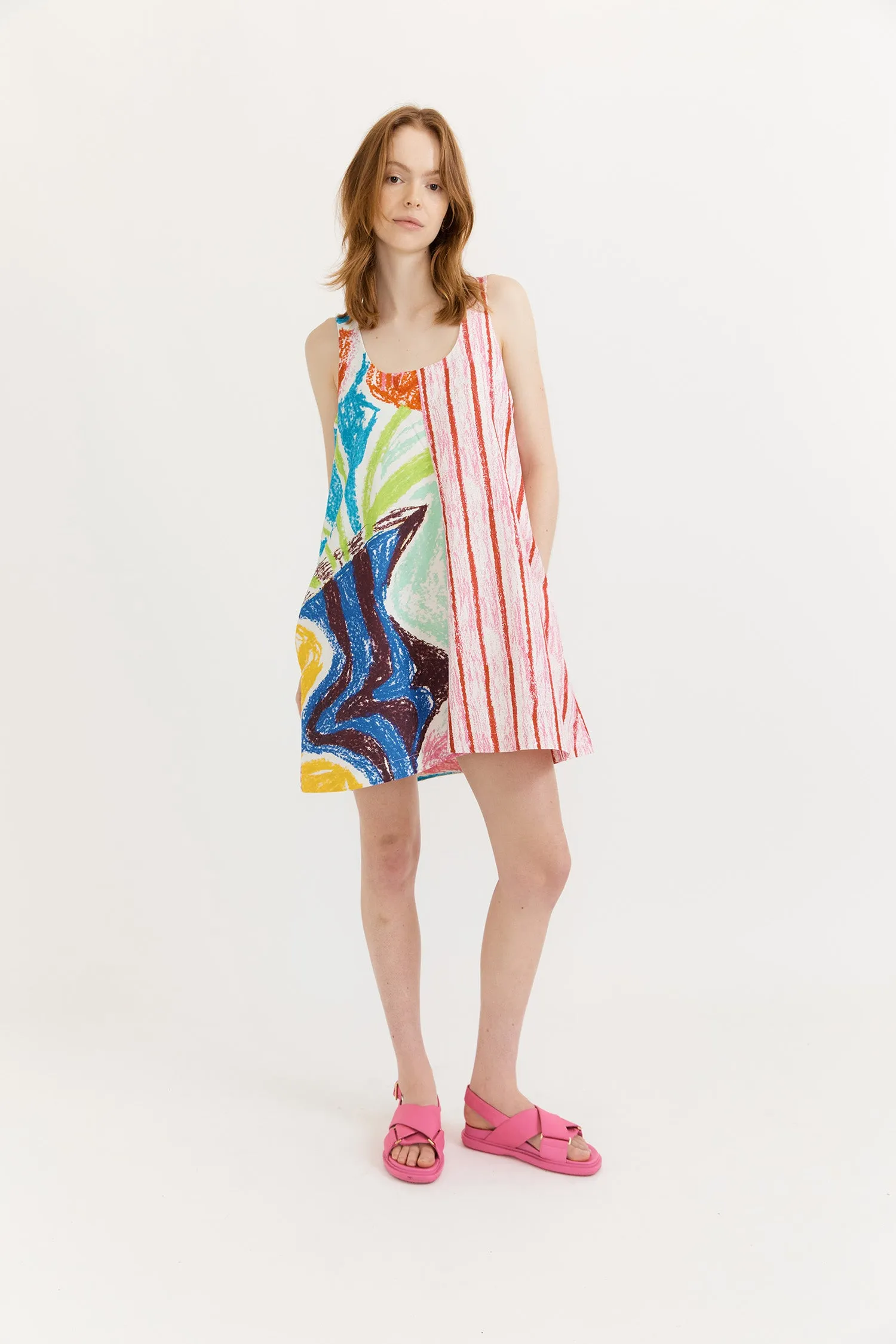 LOU LOU MINI FLARE DRESS-MIX PRINT