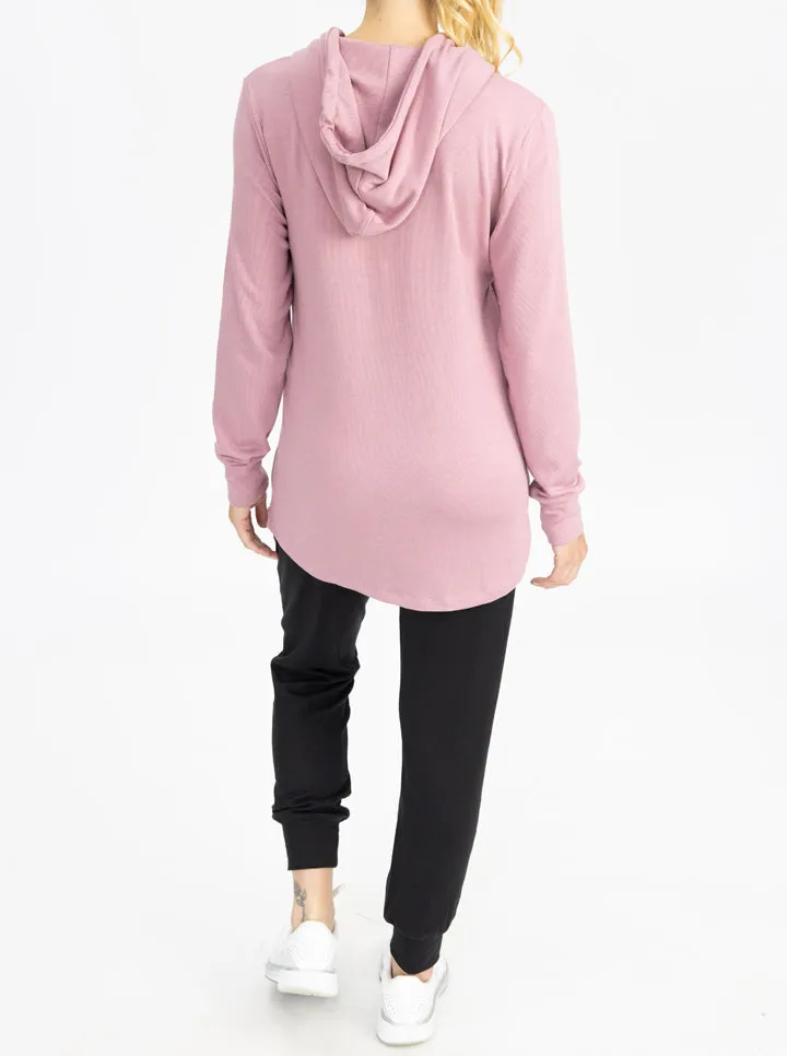 Maternity 2 Pieces Loungewear Set in Pink/Black
