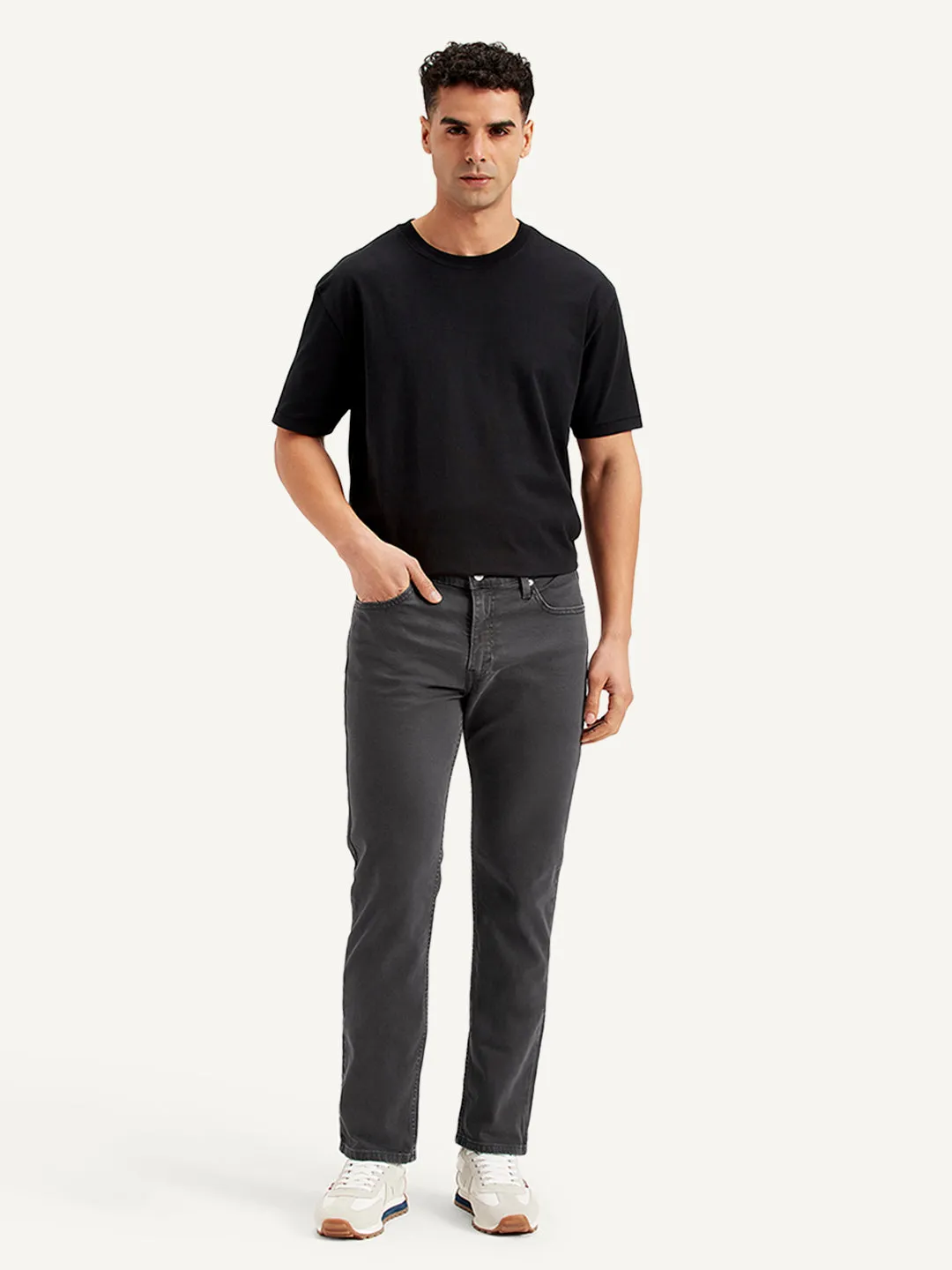 Men's Charcoal Grey Regular Fit Cargo Joggers