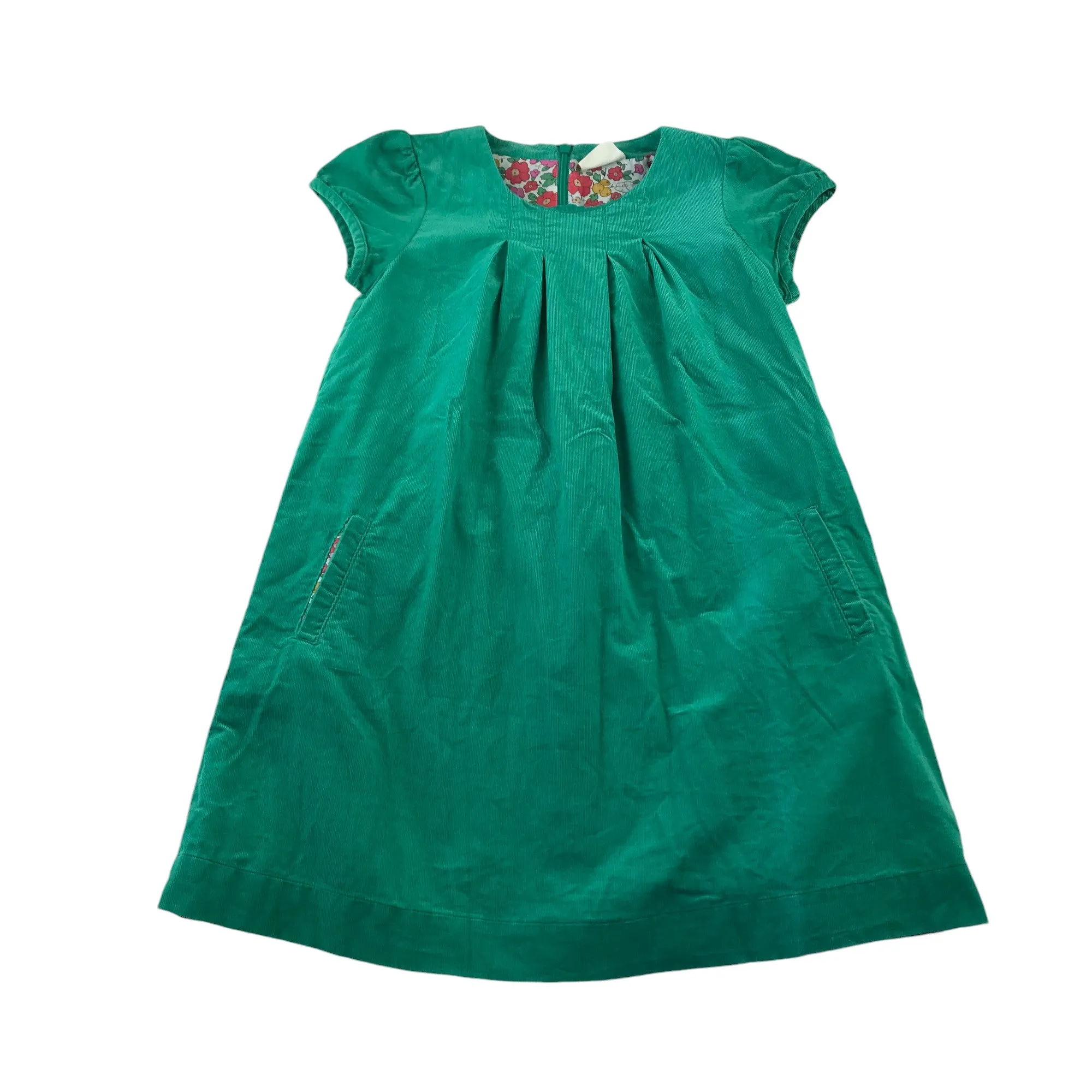 Mini Boden dress 9-10 years turquoise corduroy A-line cotton