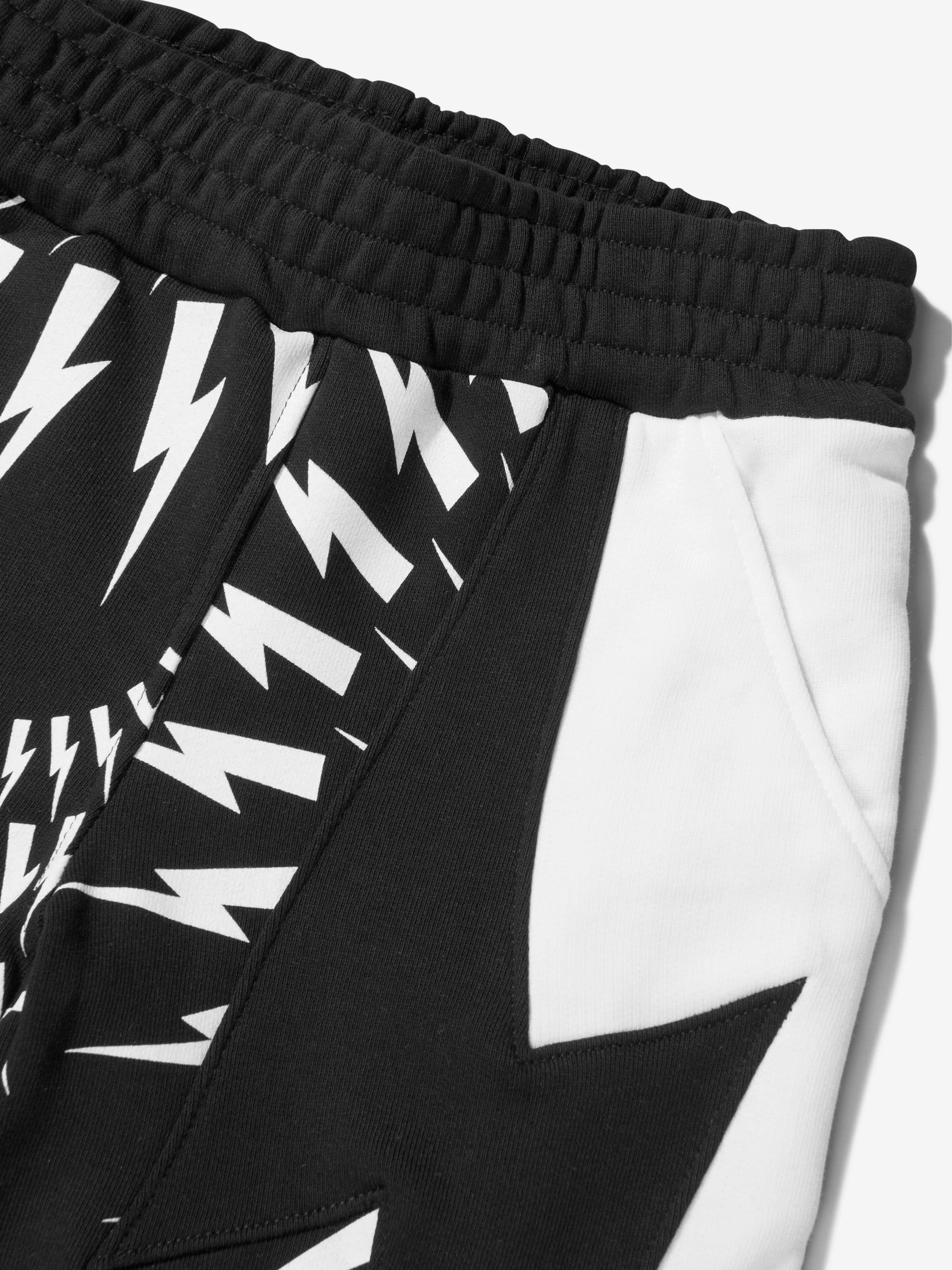 Neil Barrett Boys Cotton Thunderbolt Sweat Shorts