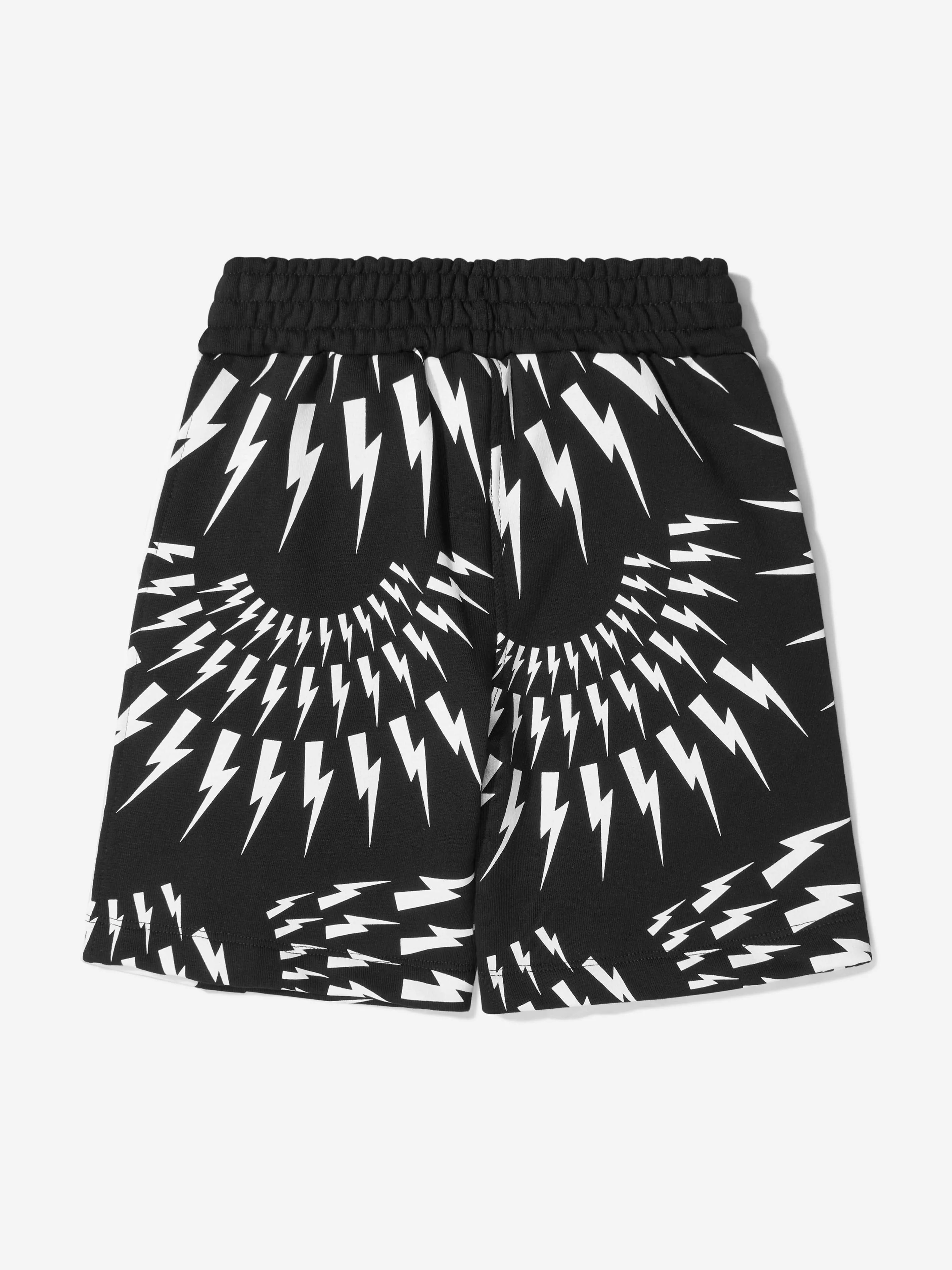 Neil Barrett Boys Cotton Thunderbolt Sweat Shorts