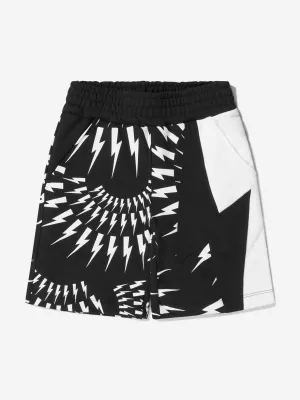 Neil Barrett Boys Cotton Thunderbolt Sweat Shorts