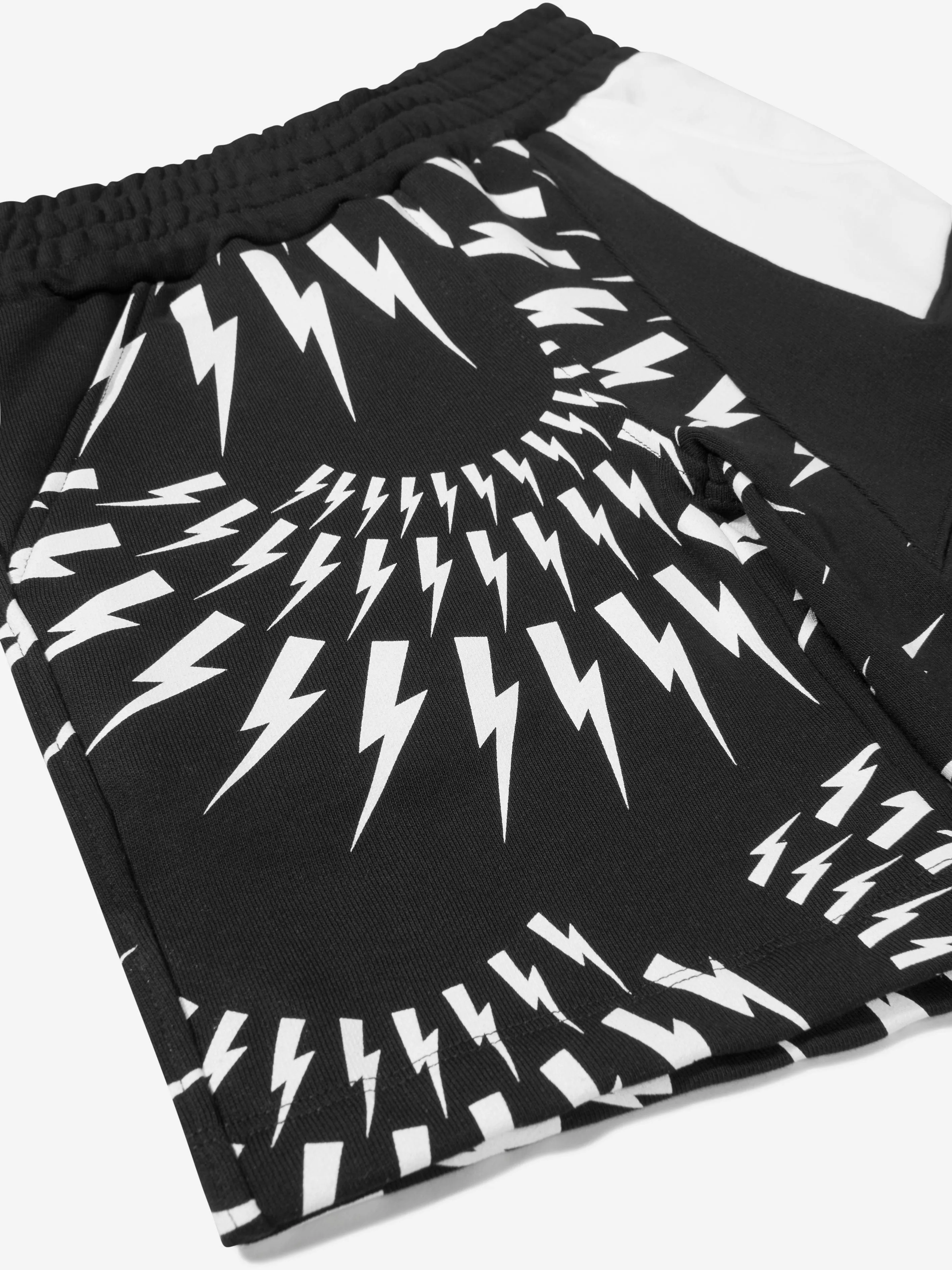 Neil Barrett Boys Cotton Thunderbolt Sweat Shorts