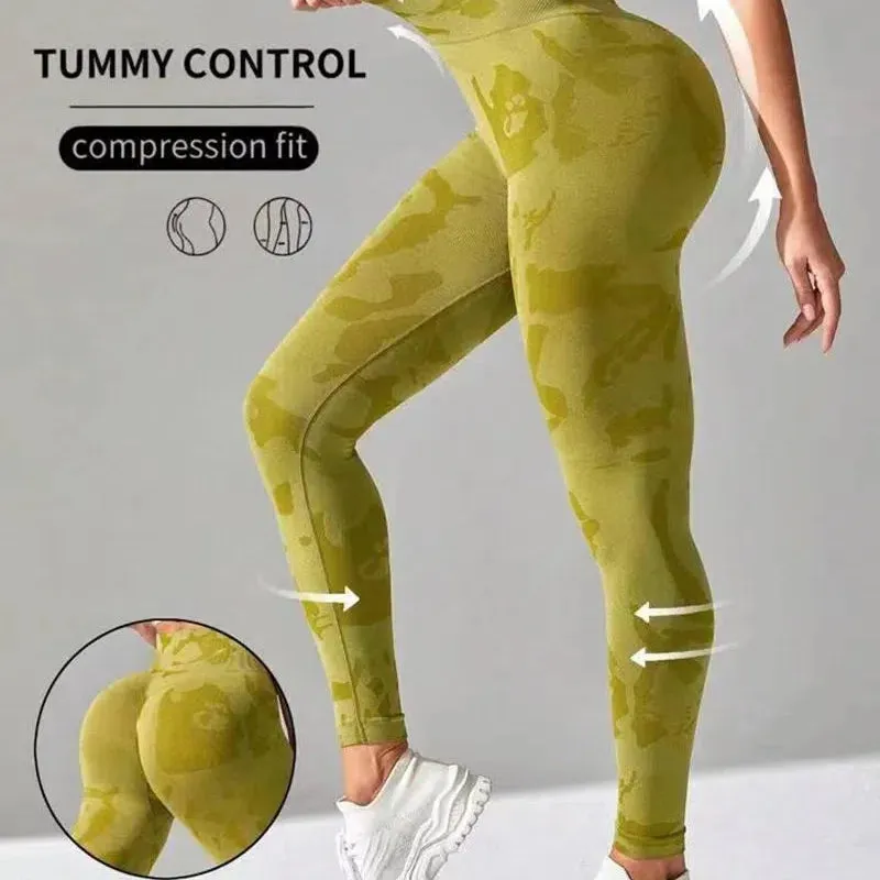 New Camo Leopard Seamless Leggings for Women Active Wear