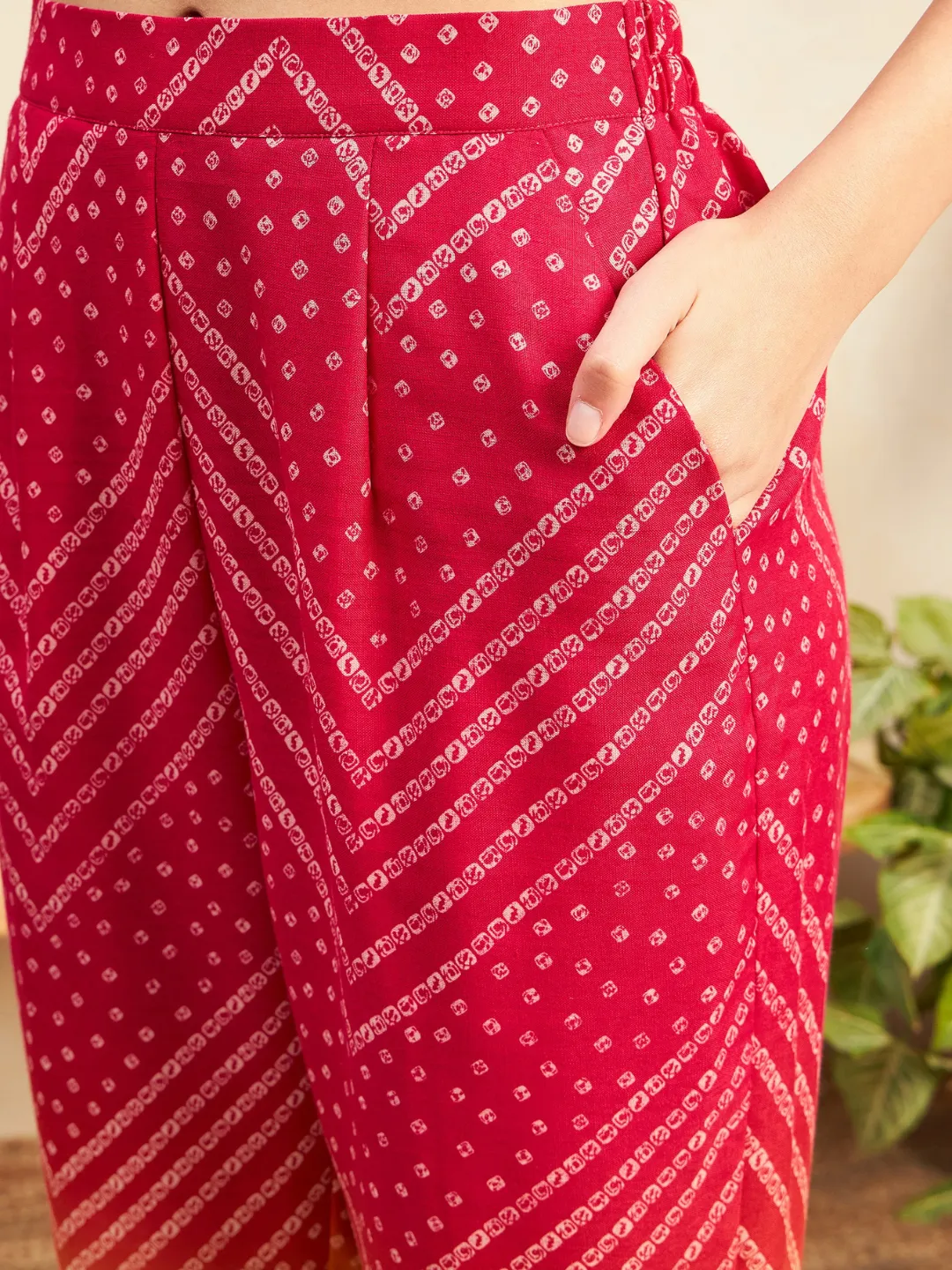 Printed Linen 2 Piece Jacket and Pants Set