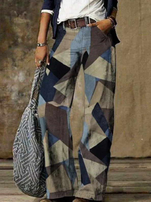 Retro Denim Straight Wide Leg Pants for Women