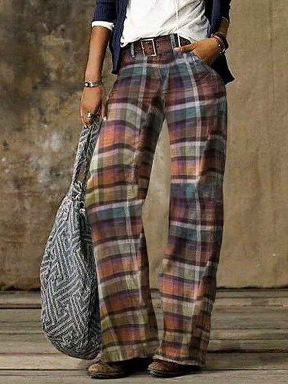Retro Denim Straight Wide Leg Pants for Women