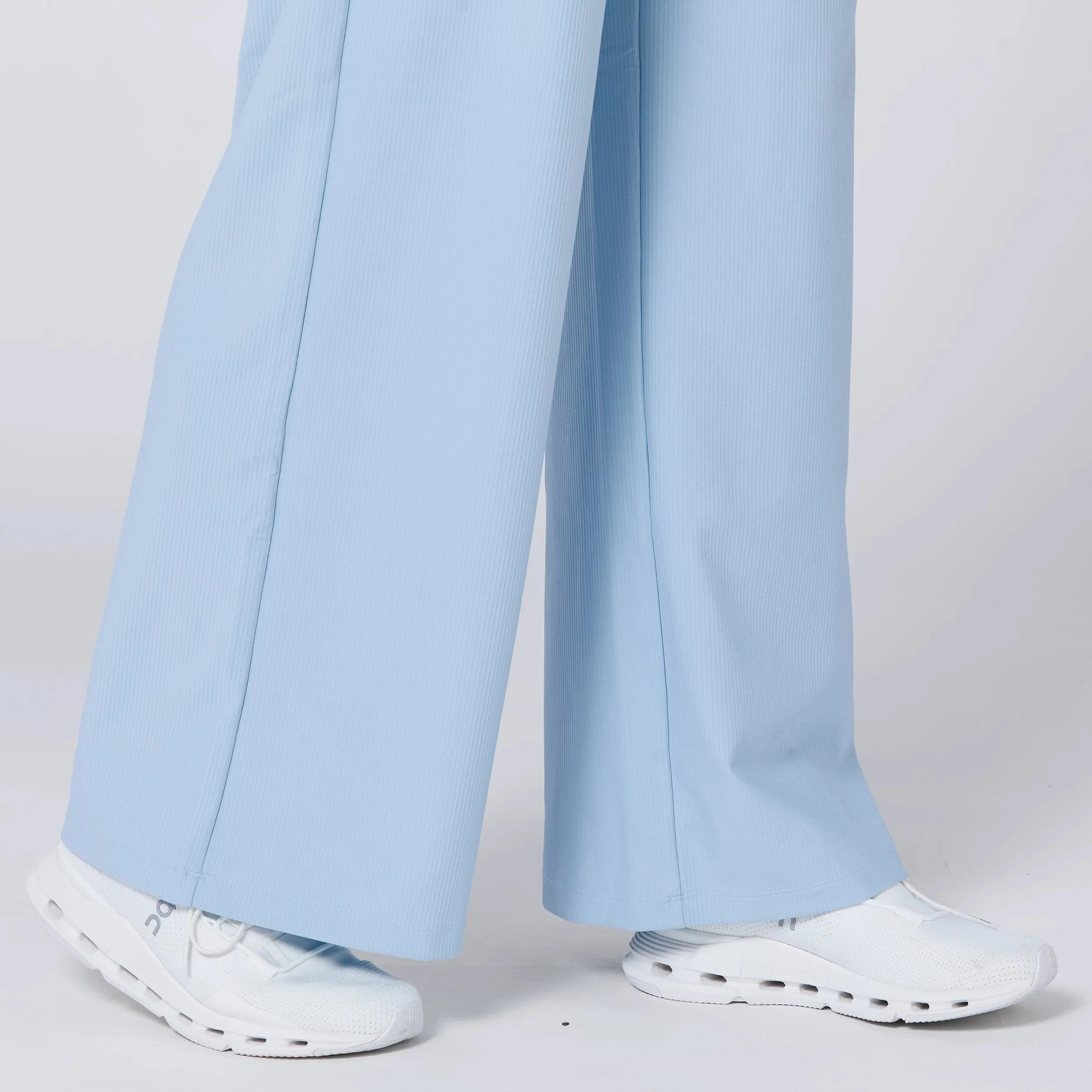 Ribbed Wide Leg Pants - Skyway