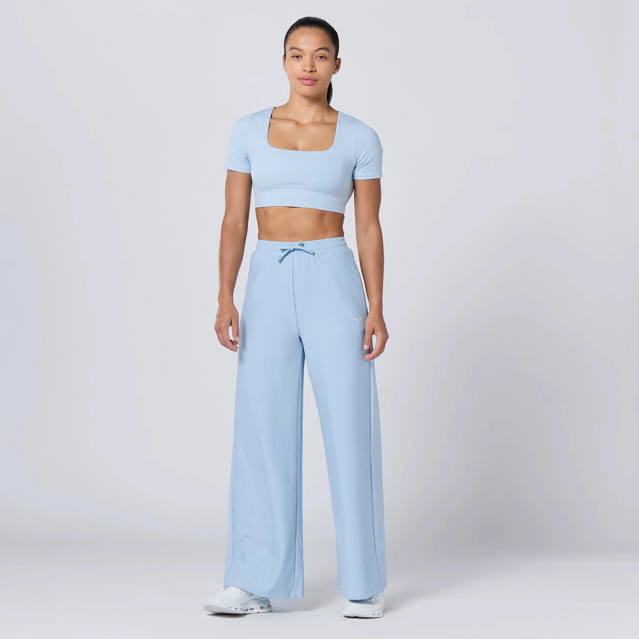 Ribbed Wide Leg Pants - Skyway