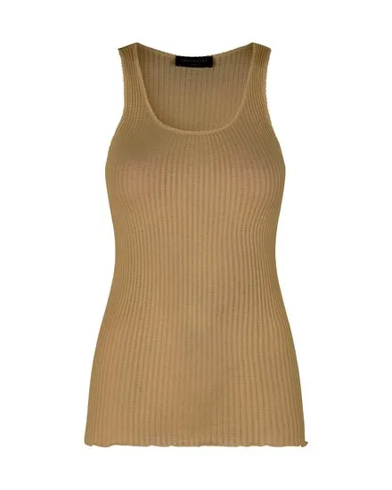 Scoop Neck Silk Cotton Singlet