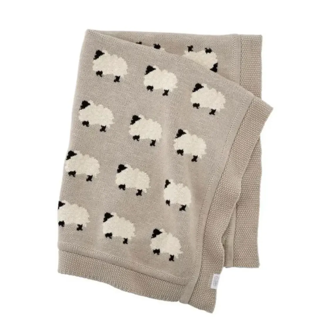 Sheep Jacquard Knit Baby Blanket