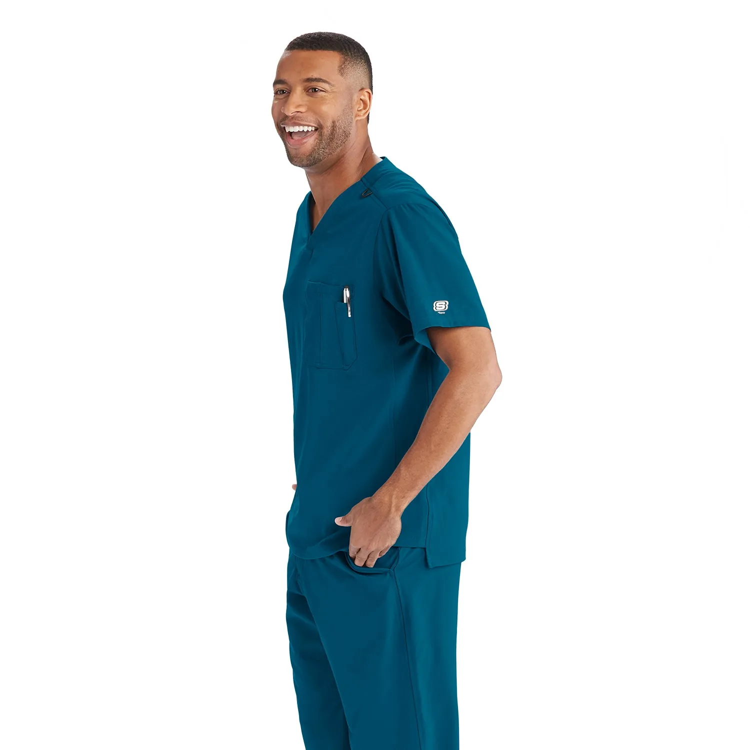 Skechers Mens Aspire front-Pocket Scrub Set