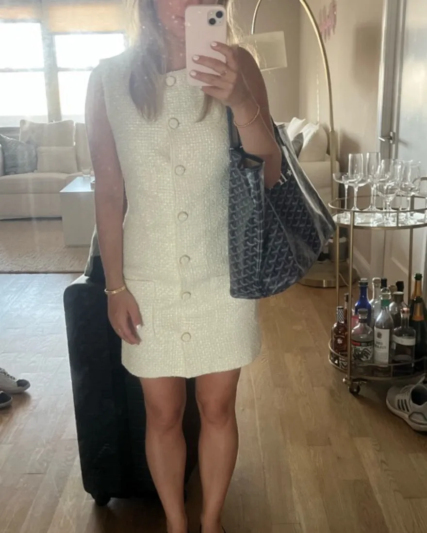 Sleeveless Tweed Stylish Mini Dress